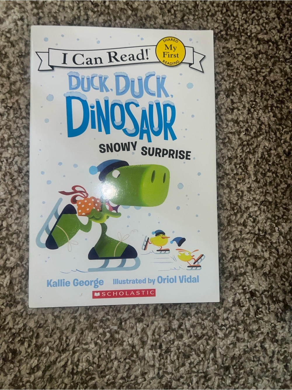 Children’s book titled ‘Duck, Duck, Dinosaur: Snowy Surprise’